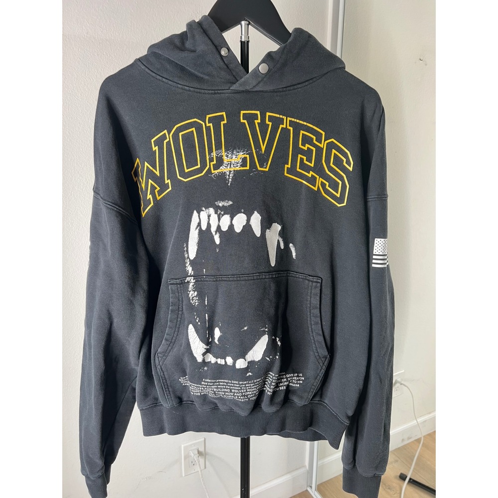 Darc Sport Wolves Bodybuilding Club NFGU Hoodie Washed Black Graphic Pullover